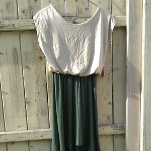Derek Heart Green and Tan Summer Dress